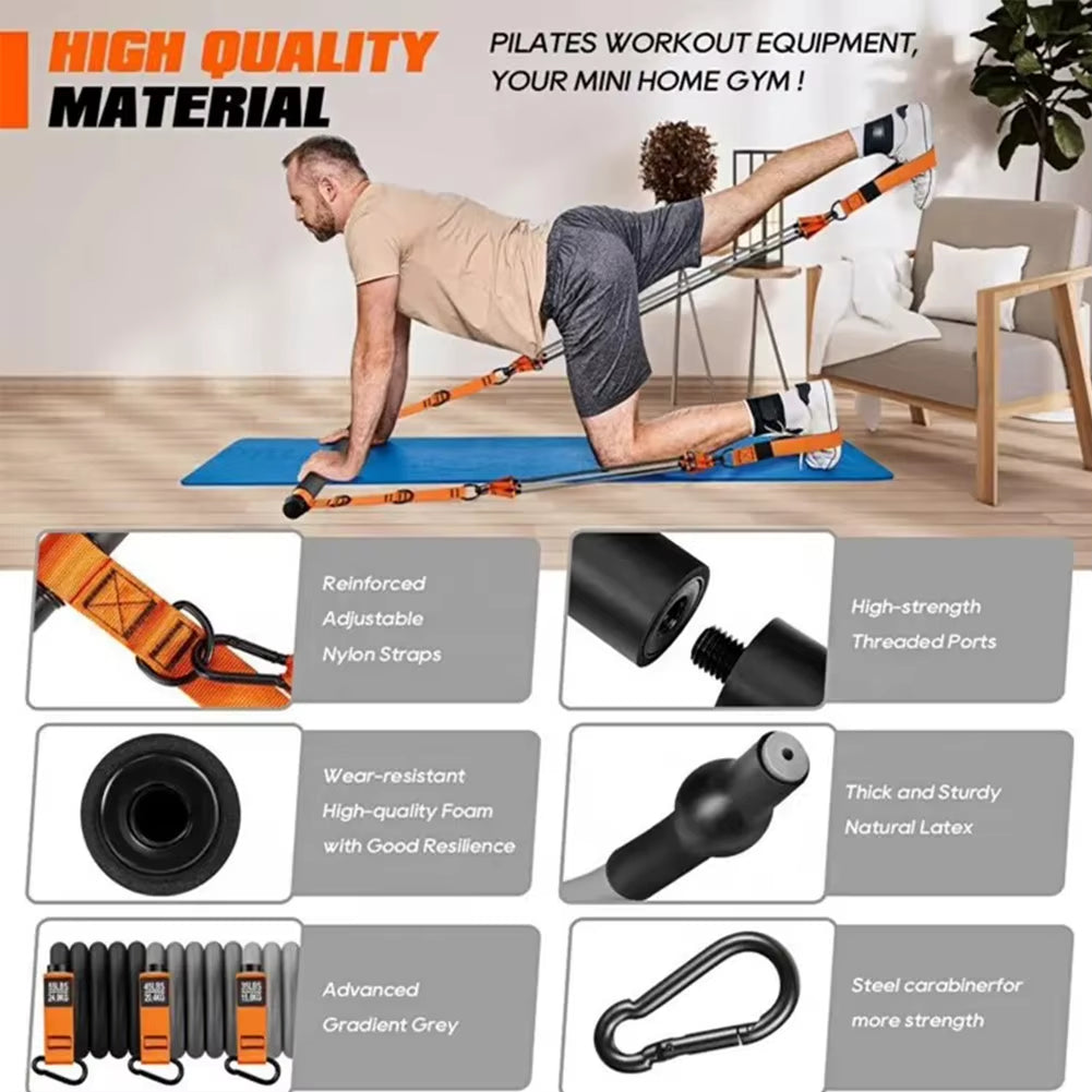 Ultimate Pilates Bar Kit with Resistance Bands - Transform Your Home Workouts with Multifunctional Strength Training & Yoga Equipment
