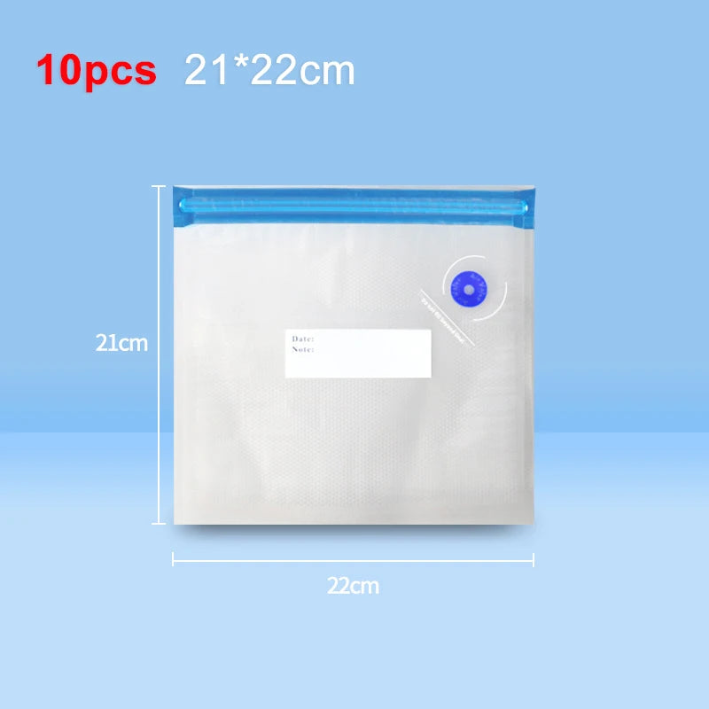 Food Vacuum Bags Reusable Vacuum Packaging Bags 10Pcs Bpa-Free Vacuum Sealing Air Valve Bag Food Storage Fresh Keeping Bags