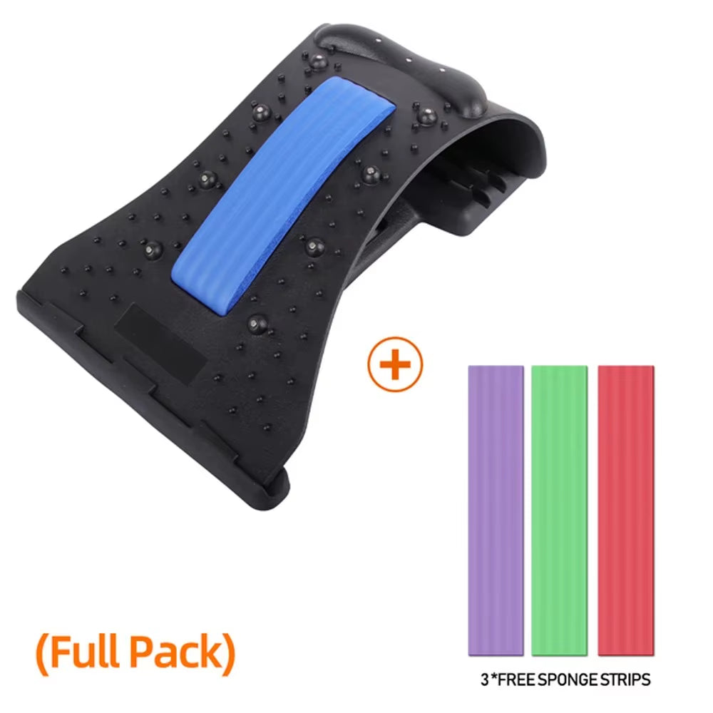 Adjustable Lumbar Support Device for Neck and Back Relief - Versatile Stretching Massager for Yoga and Posture Correction