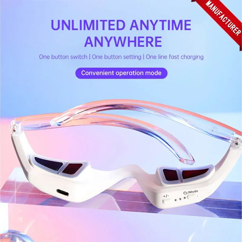 Rejuvenate Your Eyes with the 3D Red Light EMS Eye Massager - Say Goodbye to Dark Circles, Puffiness, and Wrinkles!