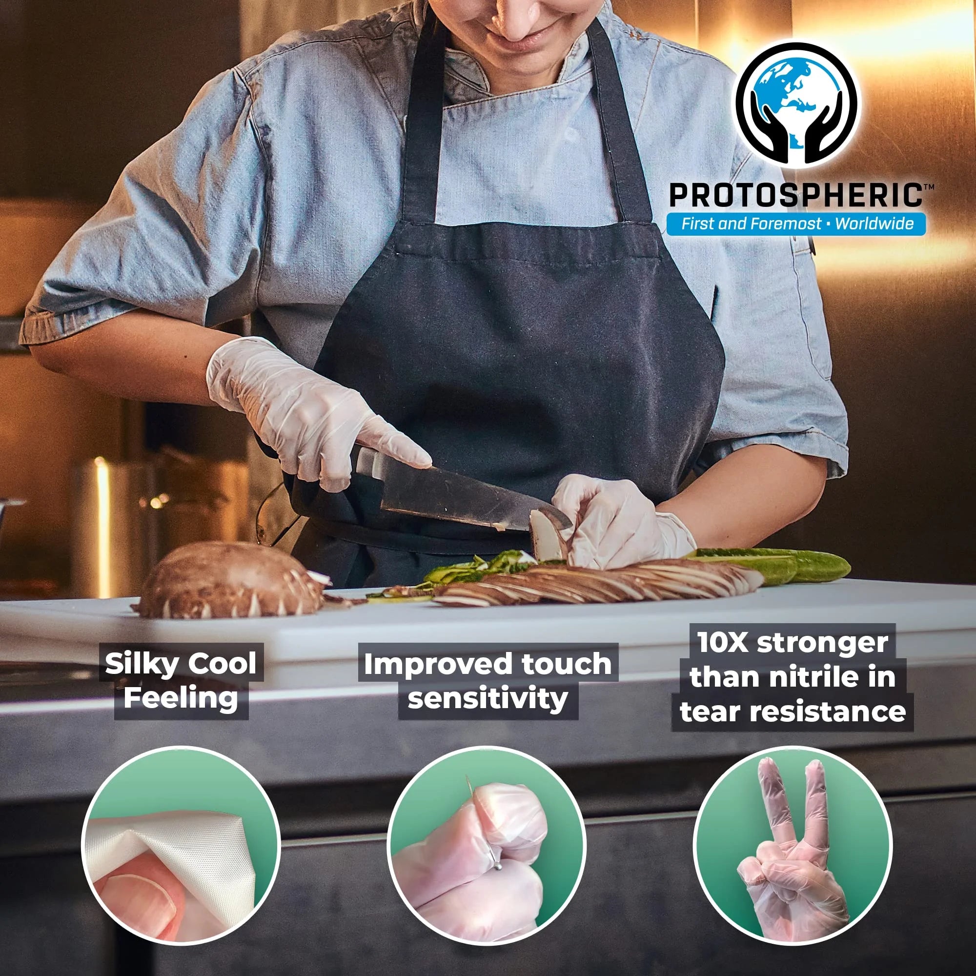 Premium Clear Disposable Gloves for Food Preparation - Ultra Tear Resistant, Latex Free, and Eco-Friendly