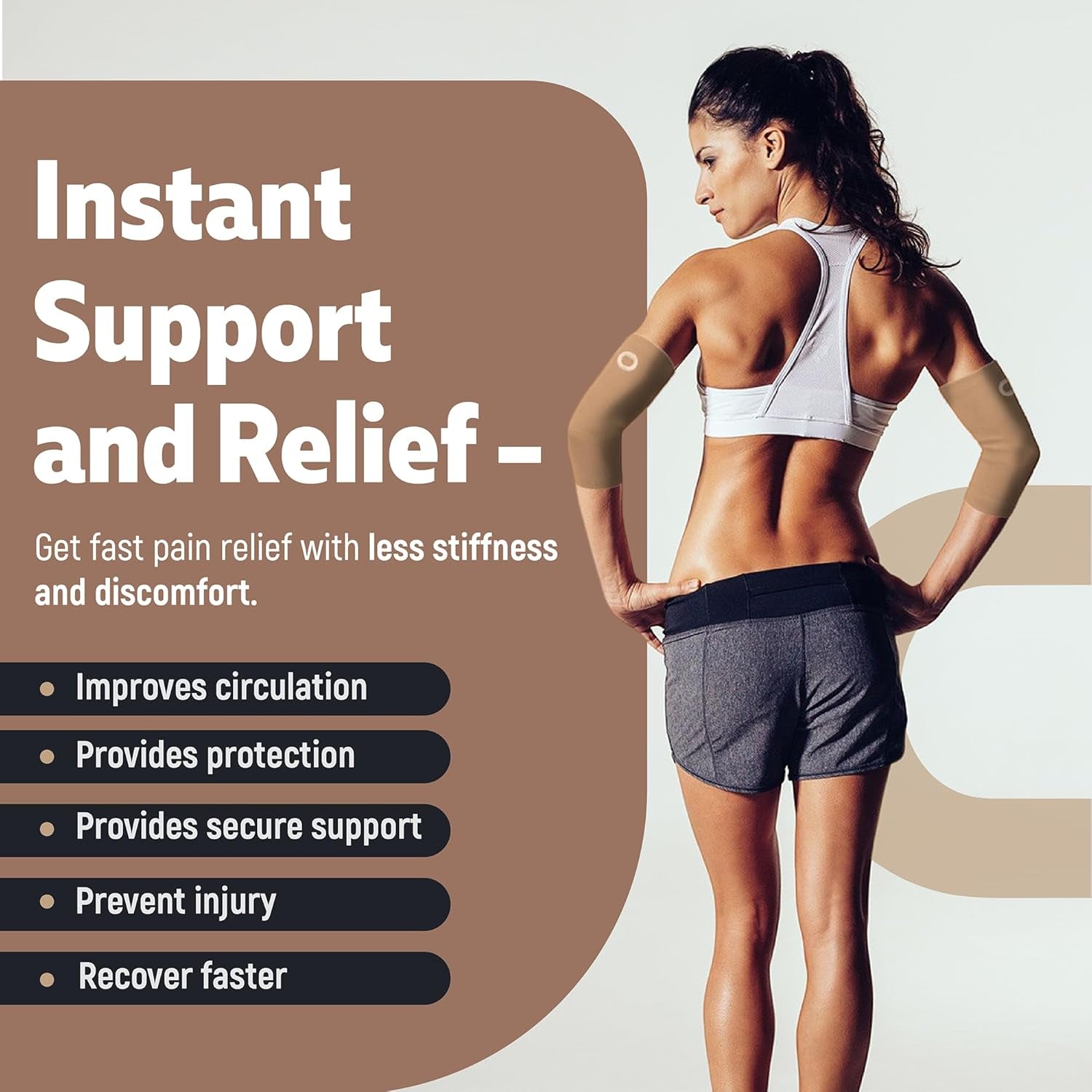 Elbow Compression Support Sleeves (1 Pair) - Advanced Relief for Tendonitis, Arthritis, and Sports Injuries