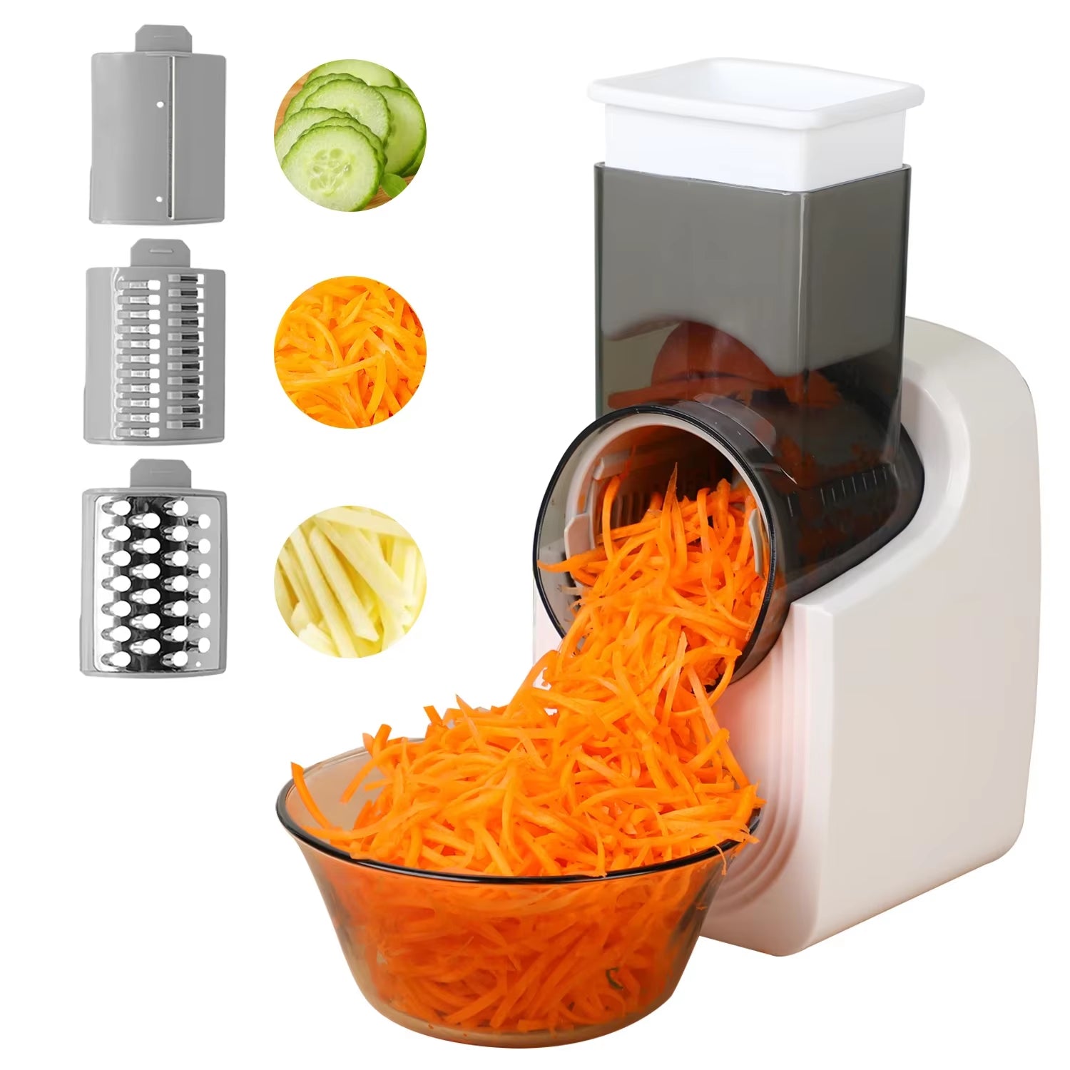 Elevate Your Cooking with the Ultimate Electric Cheese Grater & Vegetable Slicer - Perfect for Effortless Salads and Freshly Cut Fruits!