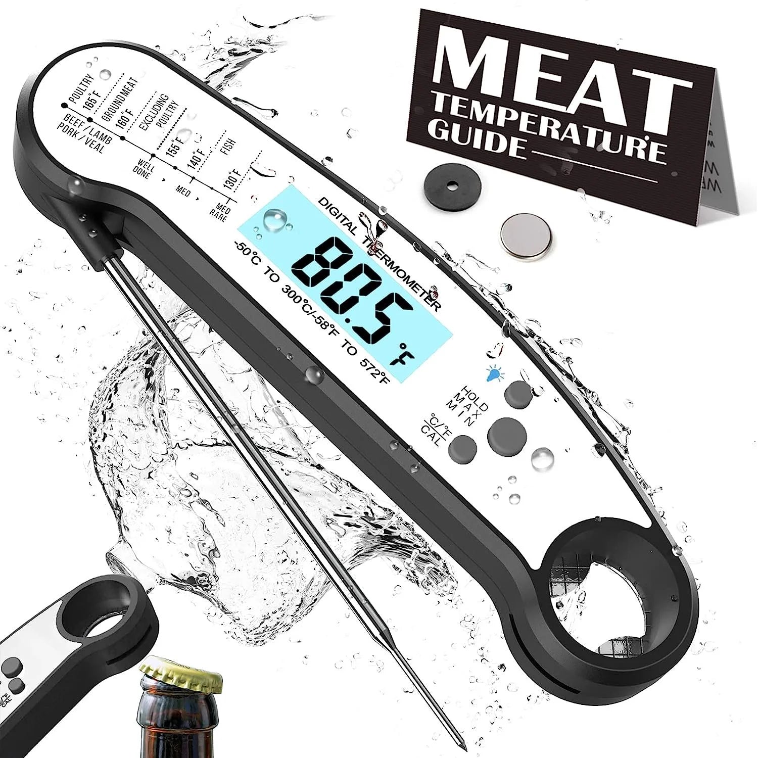 Revolutionize Your Cooking with the Ultimate Instant Read Meat Thermometer – Quick, Accurate, and Waterproof Grill Accessory for Perfect BBQ Every Time