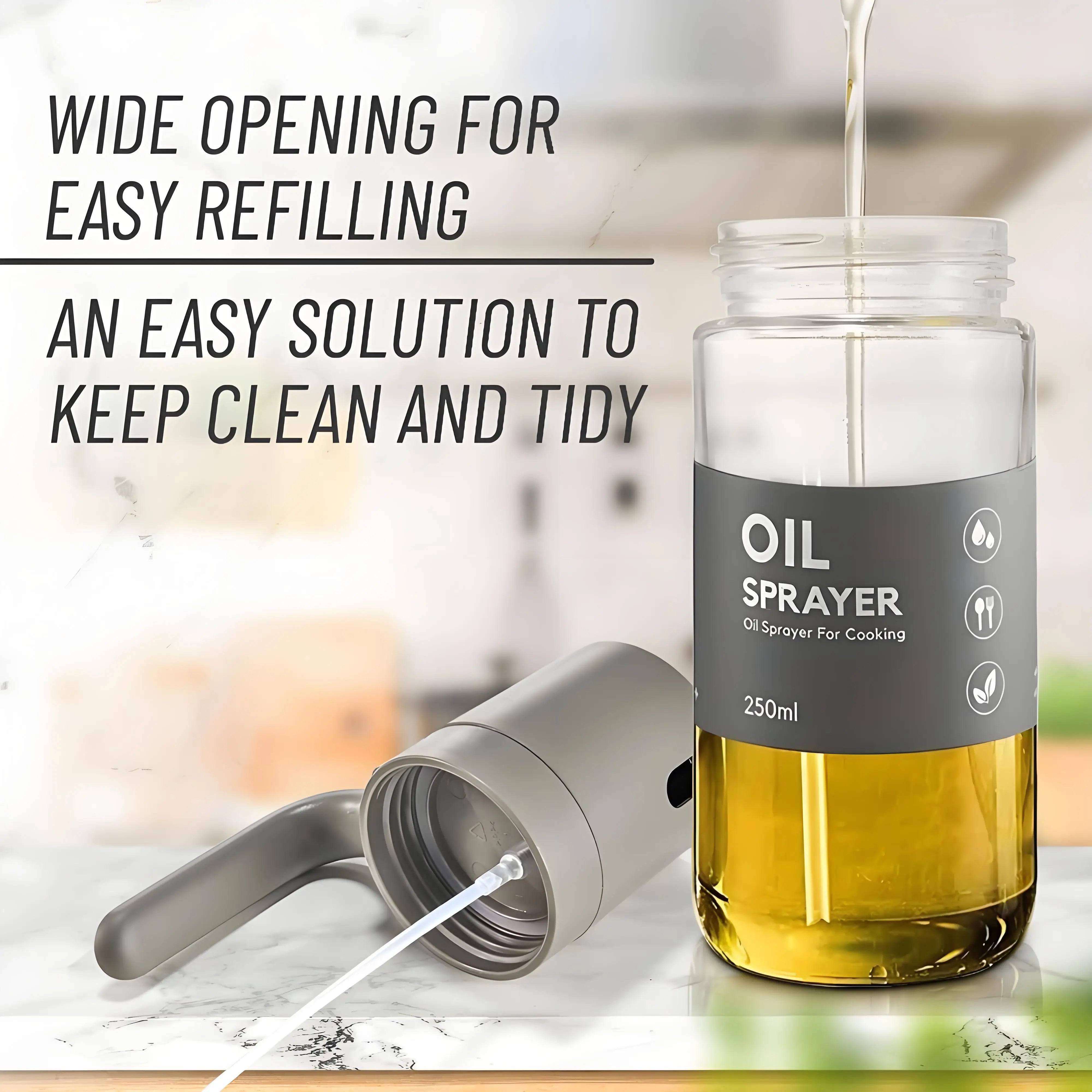 Elevate Your Cooking with the 250ml Heat-Resistant Glass Oil Mister Spray Bottle - Perfect for Healthy Salads, BBQ, and Roasting!