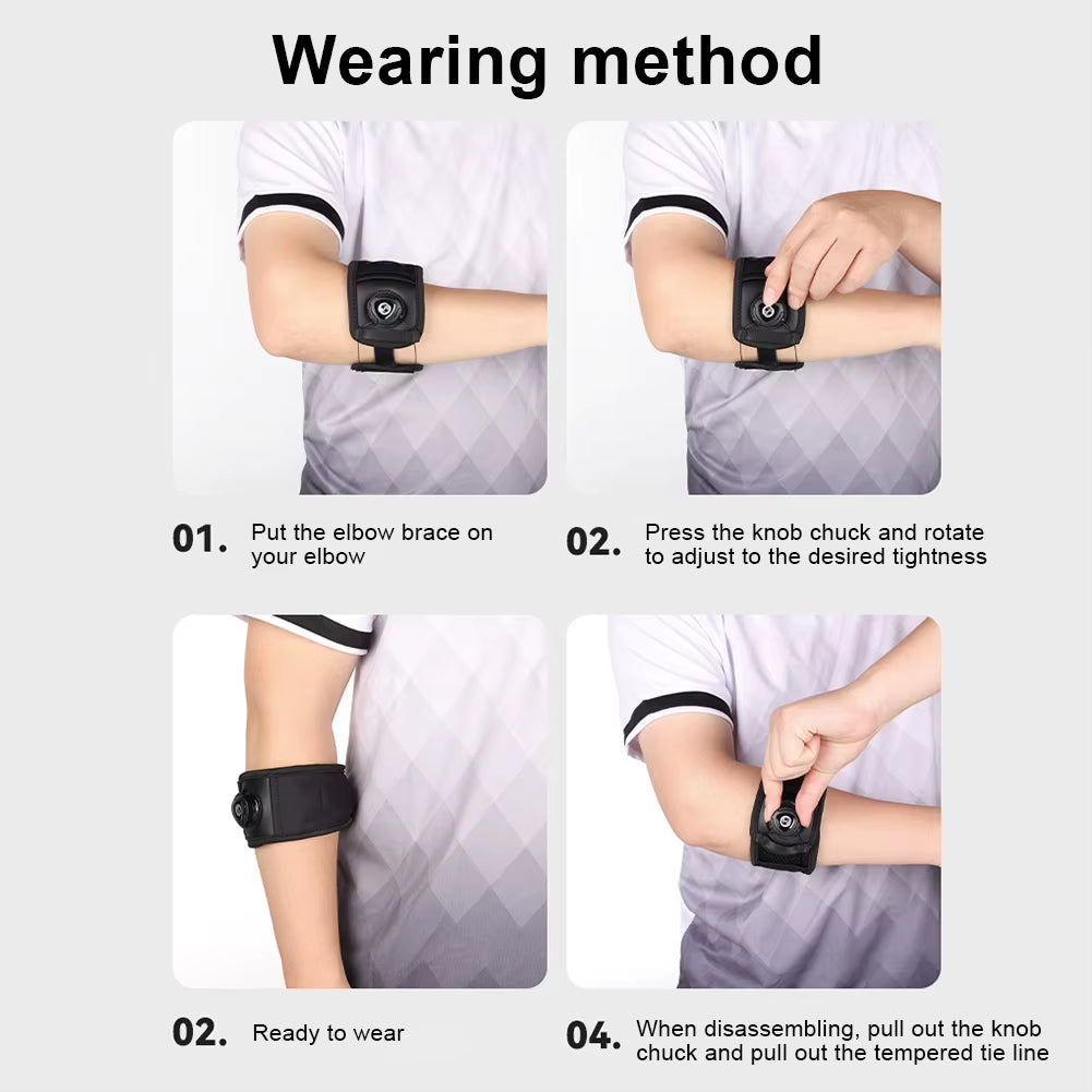 Premium Adjustable Elbow Brace for Tennis and Golf - Breathable Arm Support with Non-Slip Design