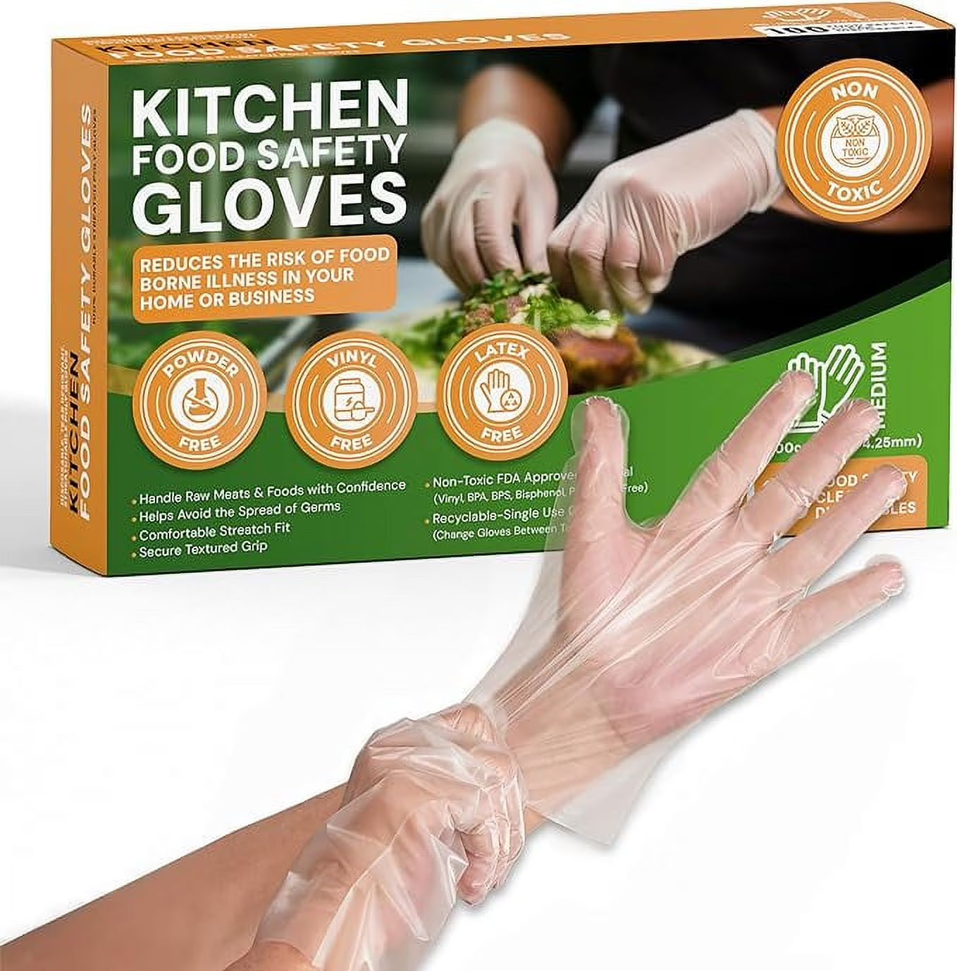 Premium Clear Disposable Gloves for Food Preparation - Ultra Tear Resistant, Latex Free, and Eco-Friendly