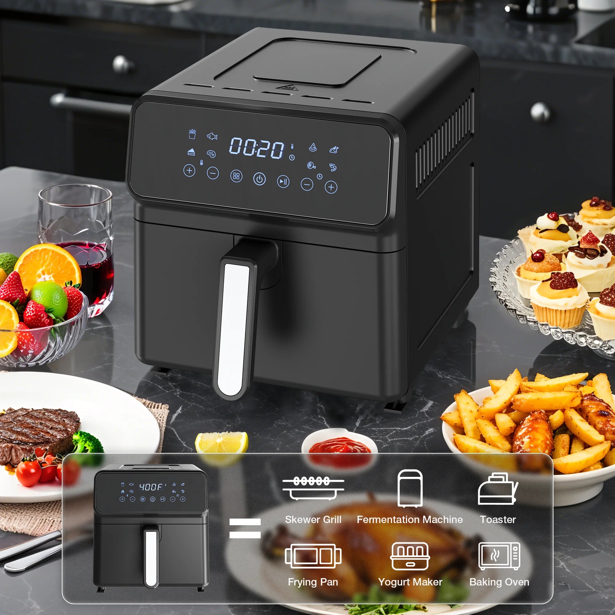 Revolutionize Your Cooking with Our 6 Quart Air Fryer – Oil-Free 12-in-1 Multi-Cooker for Healthy Meals at Home!