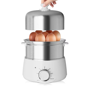 Effortlessly Cook Perfect Eggs with the 14-Egg Electric Stainless Steel Egg Cooker Featuring Auto Shut-Off and 30-Minute Timer