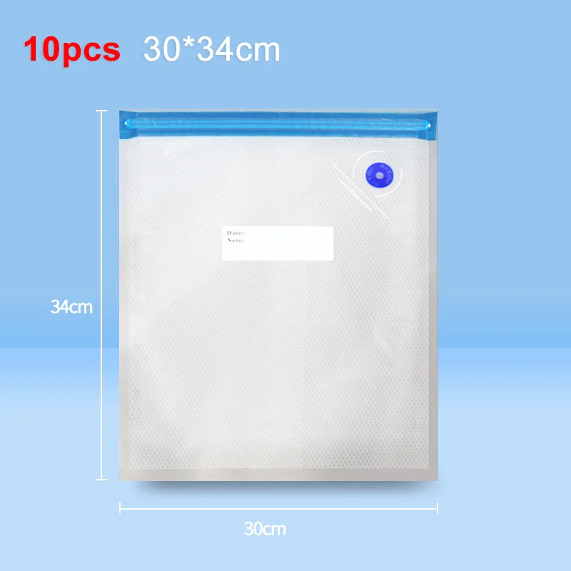 Food Vacuum Bags Reusable Vacuum Packaging Bags 10Pcs Bpa-Free Vacuum Sealing Air Valve Bag Food Storage Fresh Keeping Bags