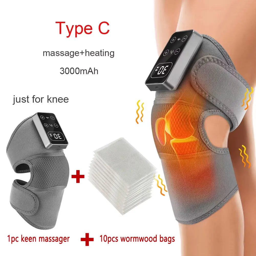 Recharge and Revitalize with the 3-in-1 Electric Heated Vibration Knee Massager for Instant Pain Relief