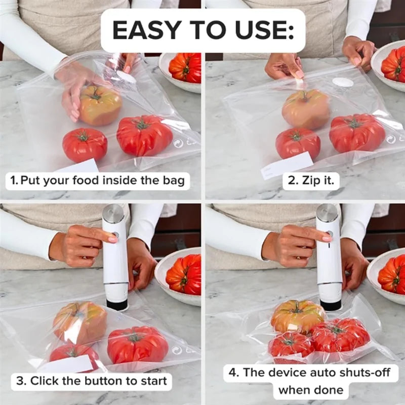 M14K-1SET Compact Vacuum Sealer for Food: Seal Meal Saver, Portable Food Sealer, Powerful Handheld Vacuum Sealer Machine