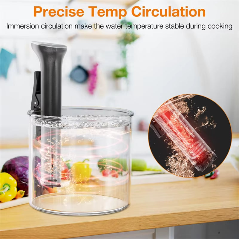 Experience Precision Cooking with the 1800W Waterproof Sous Vide Cooker - Immersion Circulator with LED Digital Display and Smart Slow Cooker Technology