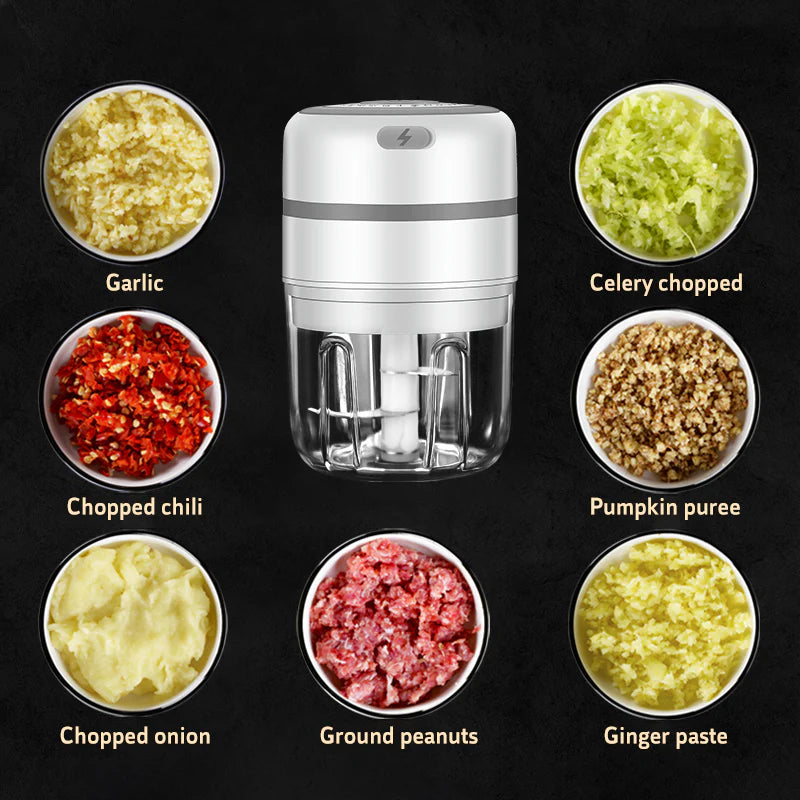 Revolutionize Your Cooking with the Compact Cordless Electric Garlic Press!