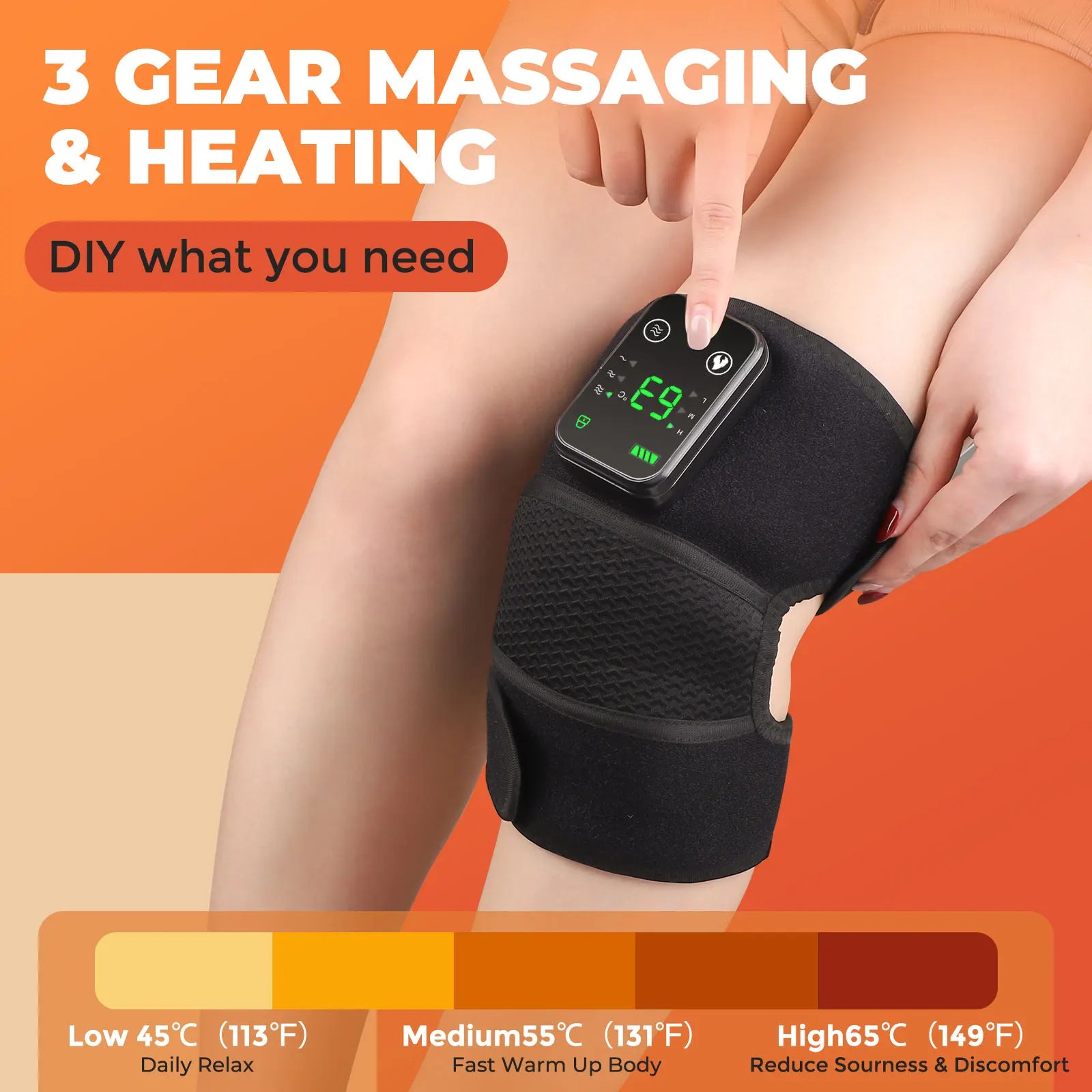 Recharge and Revitalize with the 3-in-1 Electric Heated Vibration Knee Massager for Instant Pain Relief