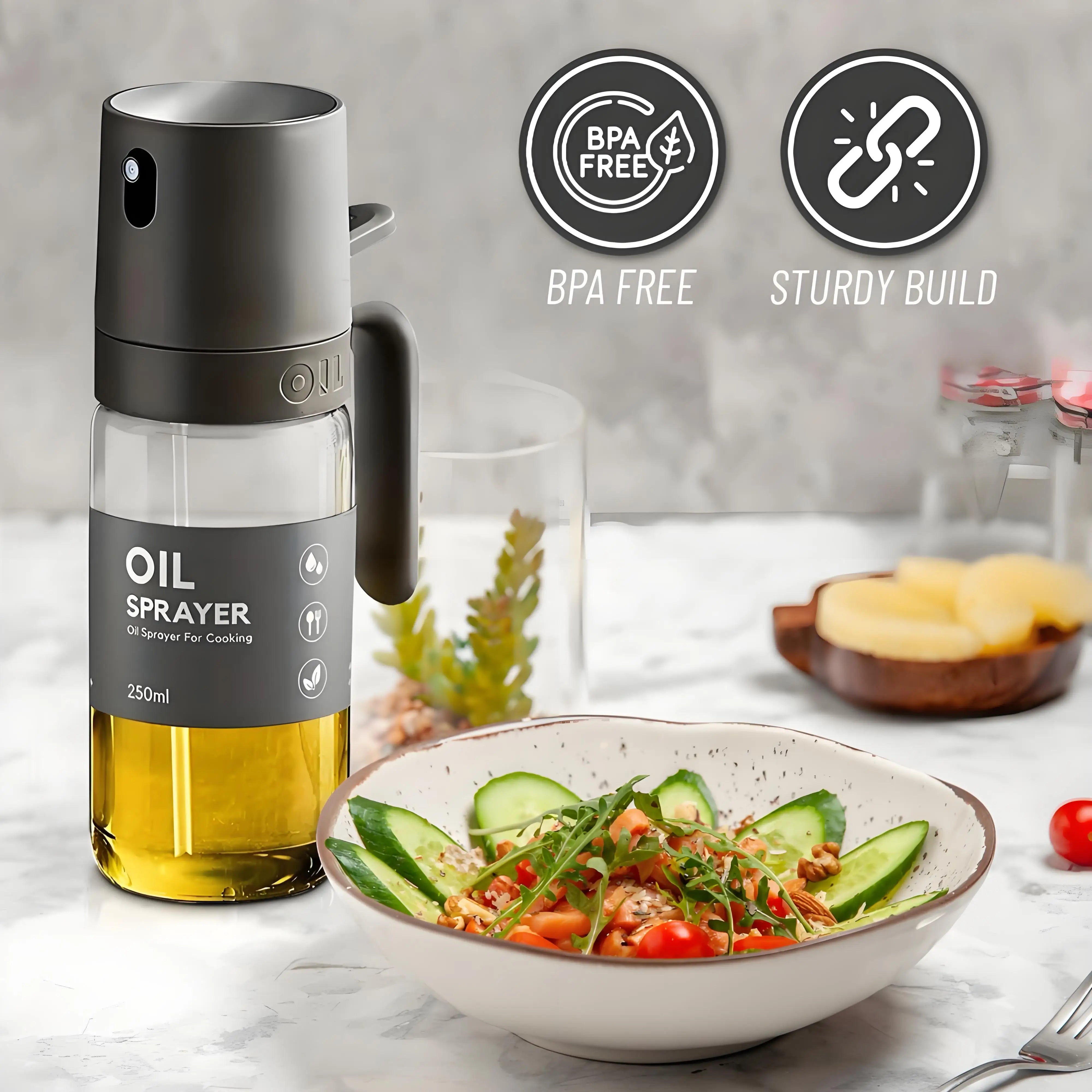 Elevate Your Cooking with the 250ml Heat-Resistant Glass Oil Mister Spray Bottle - Perfect for Healthy Salads, BBQ, and Roasting!