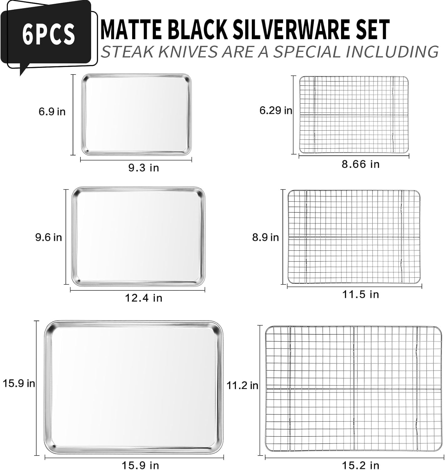 Ultimate Baking Sheet & Wire Rack Set - 6-Piece Stainless Steel Bakeware for Perfect Cookies & More!