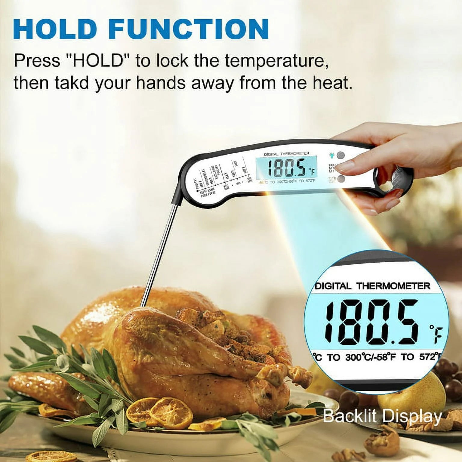 Revolutionize Your Cooking with the Ultimate Instant Read Meat Thermometer – Quick, Accurate, and Waterproof Grill Accessory for Perfect BBQ Every Time
