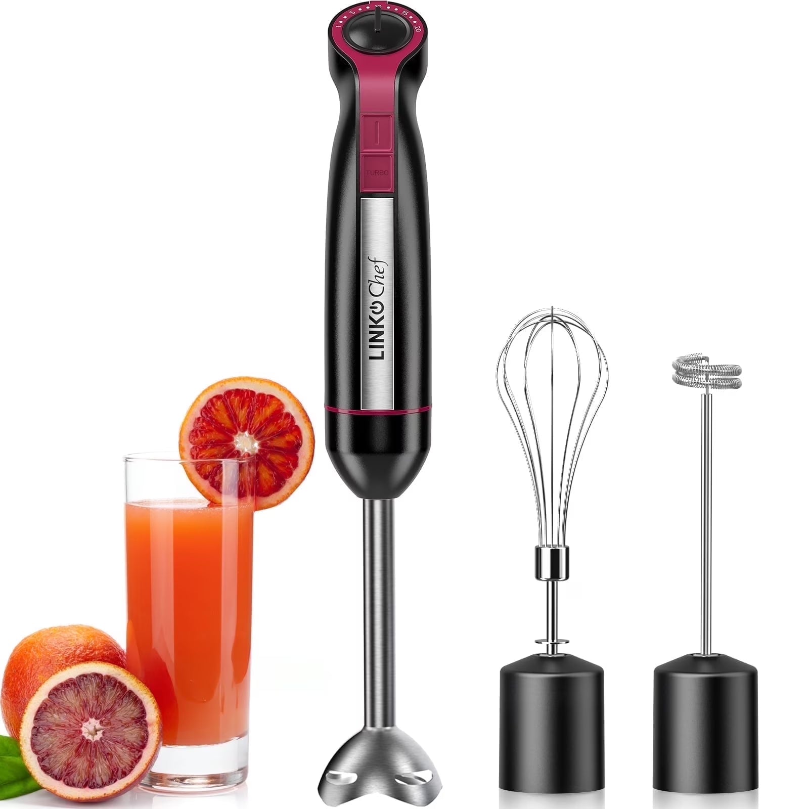 Transform Your Cooking Experience with the 20-Speed 1000W 3-In-1 Immersion Hand Blender – Effortless Blending, Whisking, and Frothing in One Compact Tool!