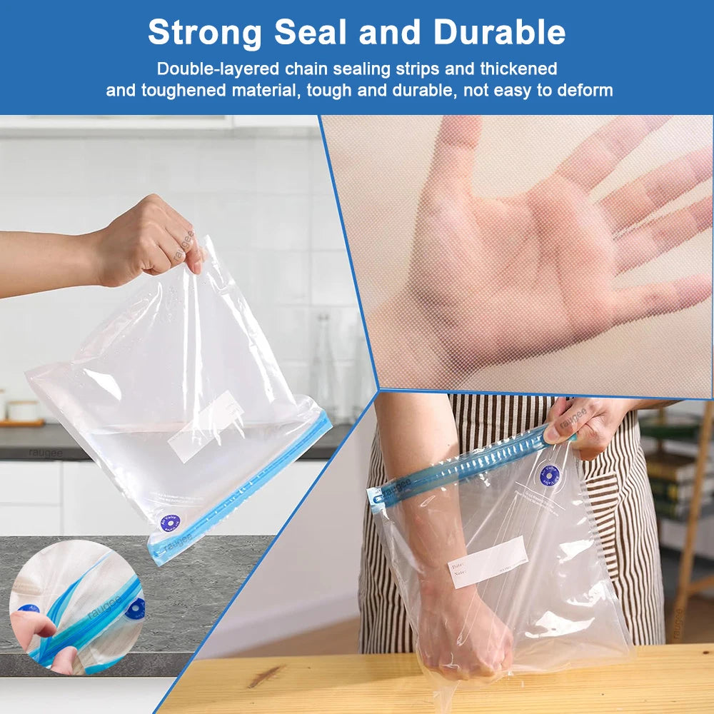 Food Vacuum Bags Reusable Vacuum Packaging Bags 10Pcs Bpa-Free Vacuum Sealing Air Valve Bag Food Storage Fresh Keeping Bags