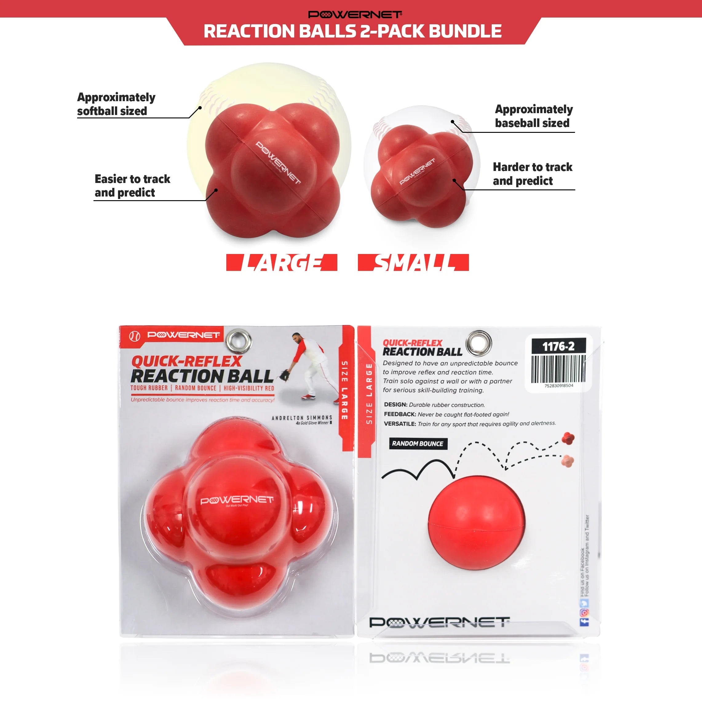 Boost Your Game with the Ultimate Reaction Ball - Elite Reflex & Agility Trainer for Baseball, Soccer, Softball, and Boxing!