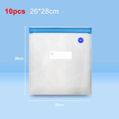 Food Vacuum Bags Reusable Vacuum Packaging Bags 10Pcs Bpa-Free Vacuum Sealing Air Valve Bag Food Storage Fresh Keeping Bags