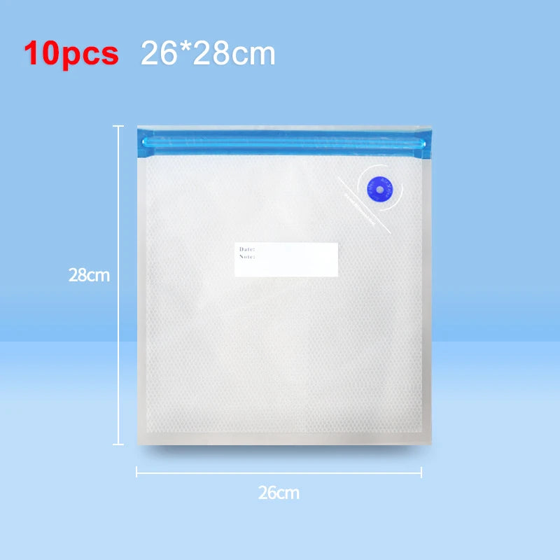Food Vacuum Bags Reusable Vacuum Packaging Bags 10Pcs Bpa-Free Vacuum Sealing Air Valve Bag Food Storage Fresh Keeping Bags