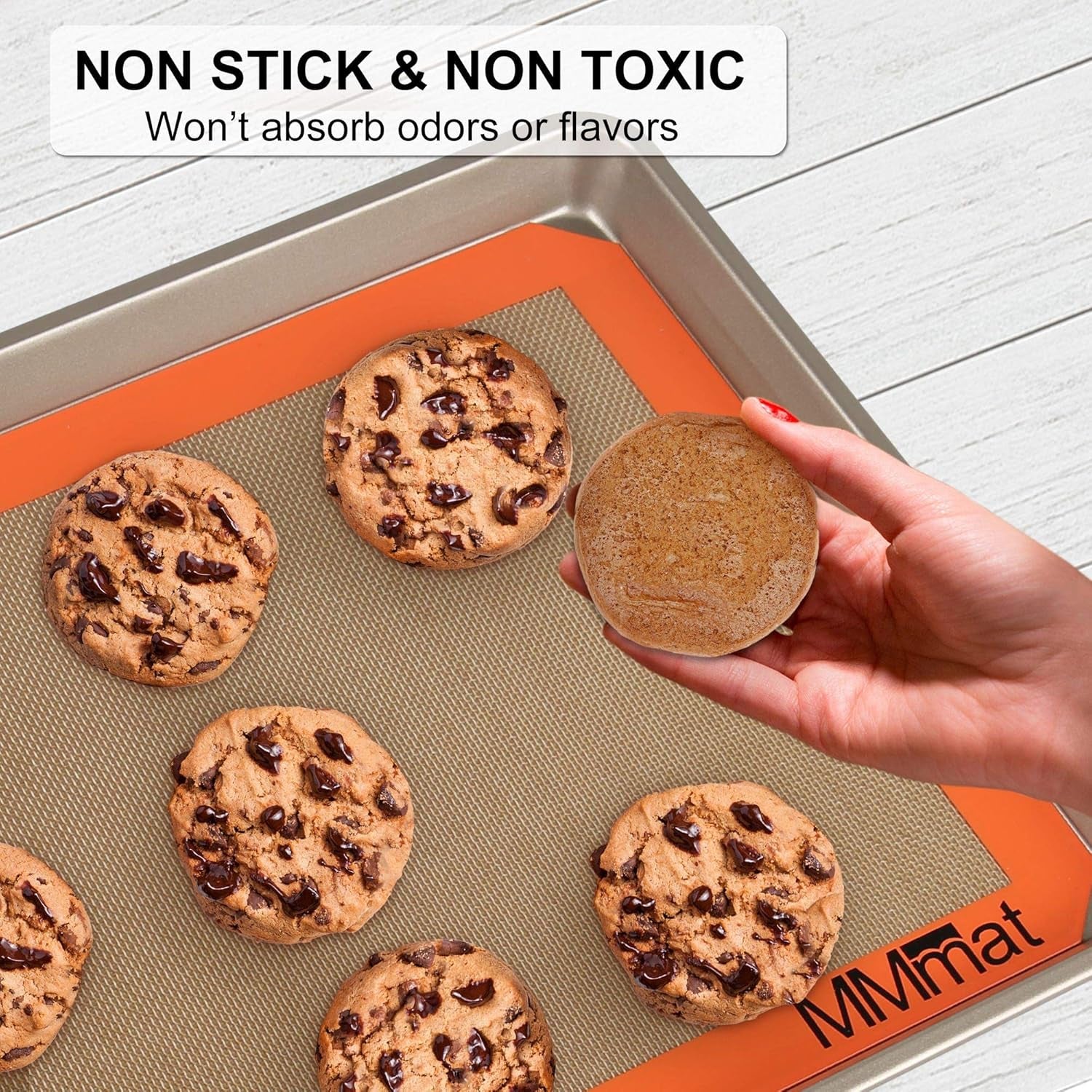 Transform Your Baking Experience with Our Premium Non-Stick Silicone Baking Mats - Includes 2 Half Sheets & 1 Macaron Sheet in Vibrant Orange